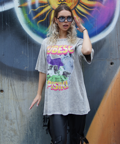 Alternative view of Iubesc Pisiki 2.0 Acid Wash T-Shirt Unisex