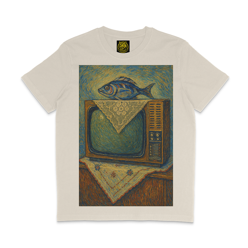 Van Gogh Televizor Peste Sticla Medium Fit Tricou – DZRTCLT