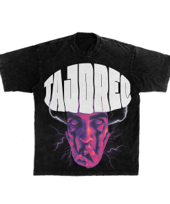 Alternative view of TAJDREQ MOACA Oversized Acid Wash Unisex T-Shirt cu Print Distressed