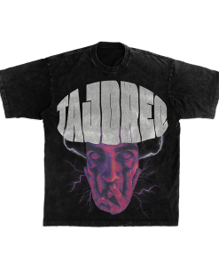 TAJDREQ MOACA Oversized Acid Wash Unisex T-Shirt cu Print Distressed