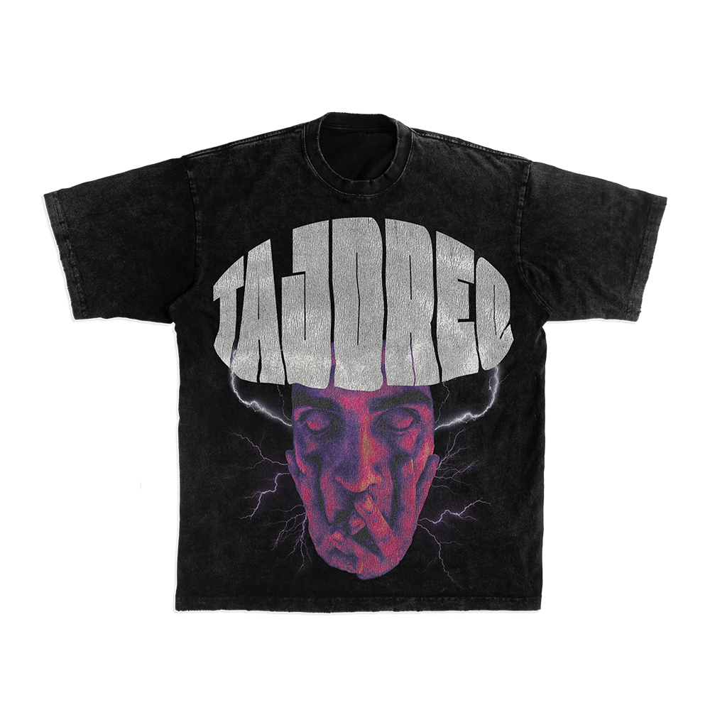 TAJDREQ MOACA Oversized Acid Wash Unisex T-Shirt cu Print Distressed
